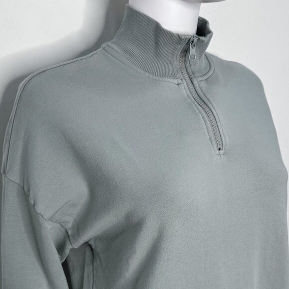 Barefoot Dreams MC Half Zip Long Sleeve Pullover Sweatshirt in Meadow Green Sz M - Picture 8 of 16